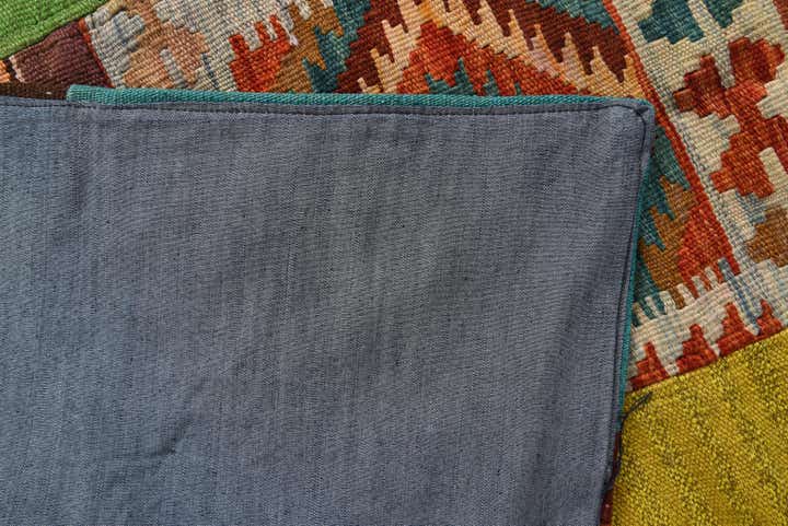6' 9 x 10' Hand Woven Kilim Patchwork Wool Rug