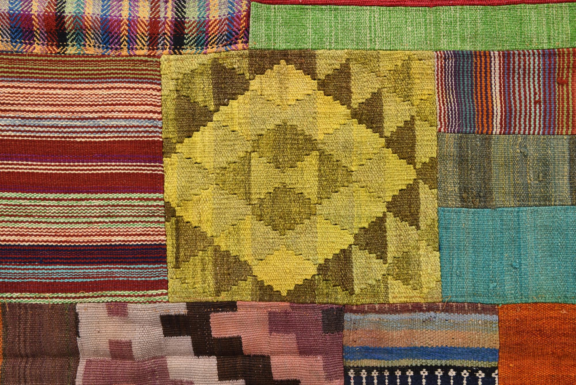 5' 7 x 8' Hand Woven Kilim Patchwork Wool Rug