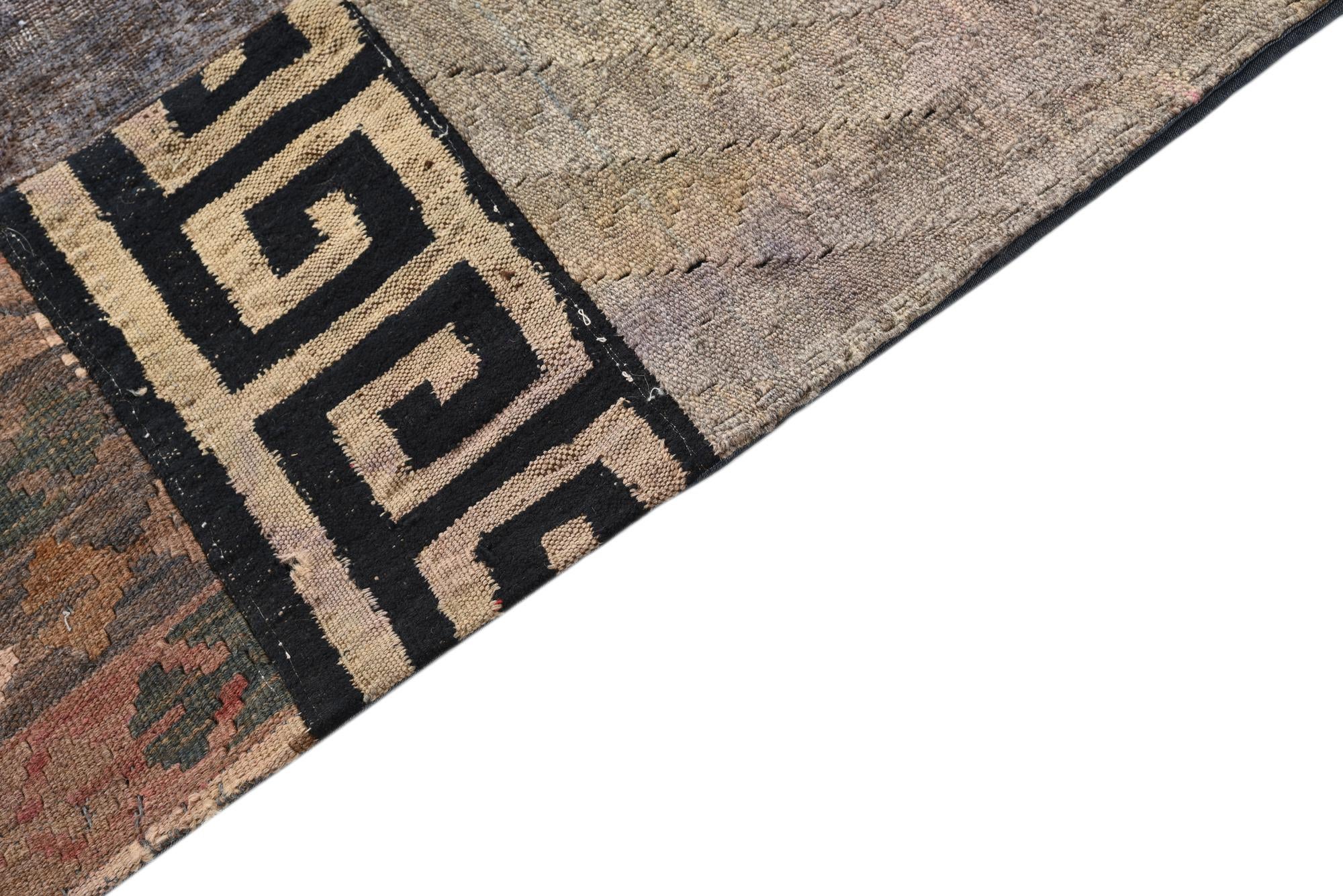 6' x 7' 9 Hand Woven Kilim Patchwork Wool Rug