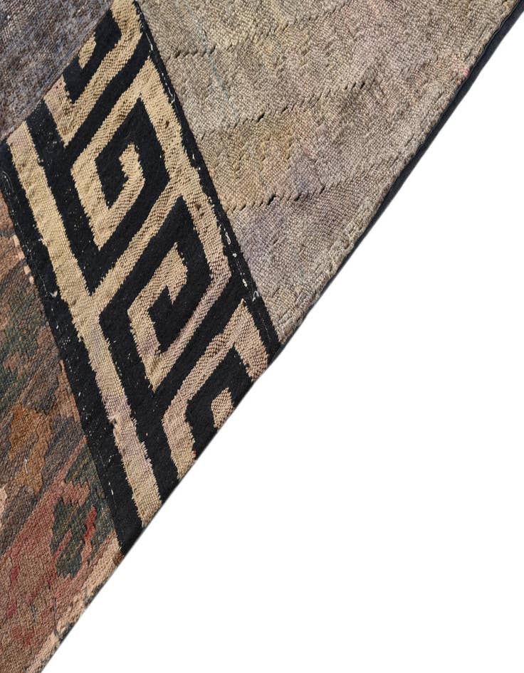 Detail image of 6' x 7' 9  Hand Woven Kilim Patchwork Wool Rug