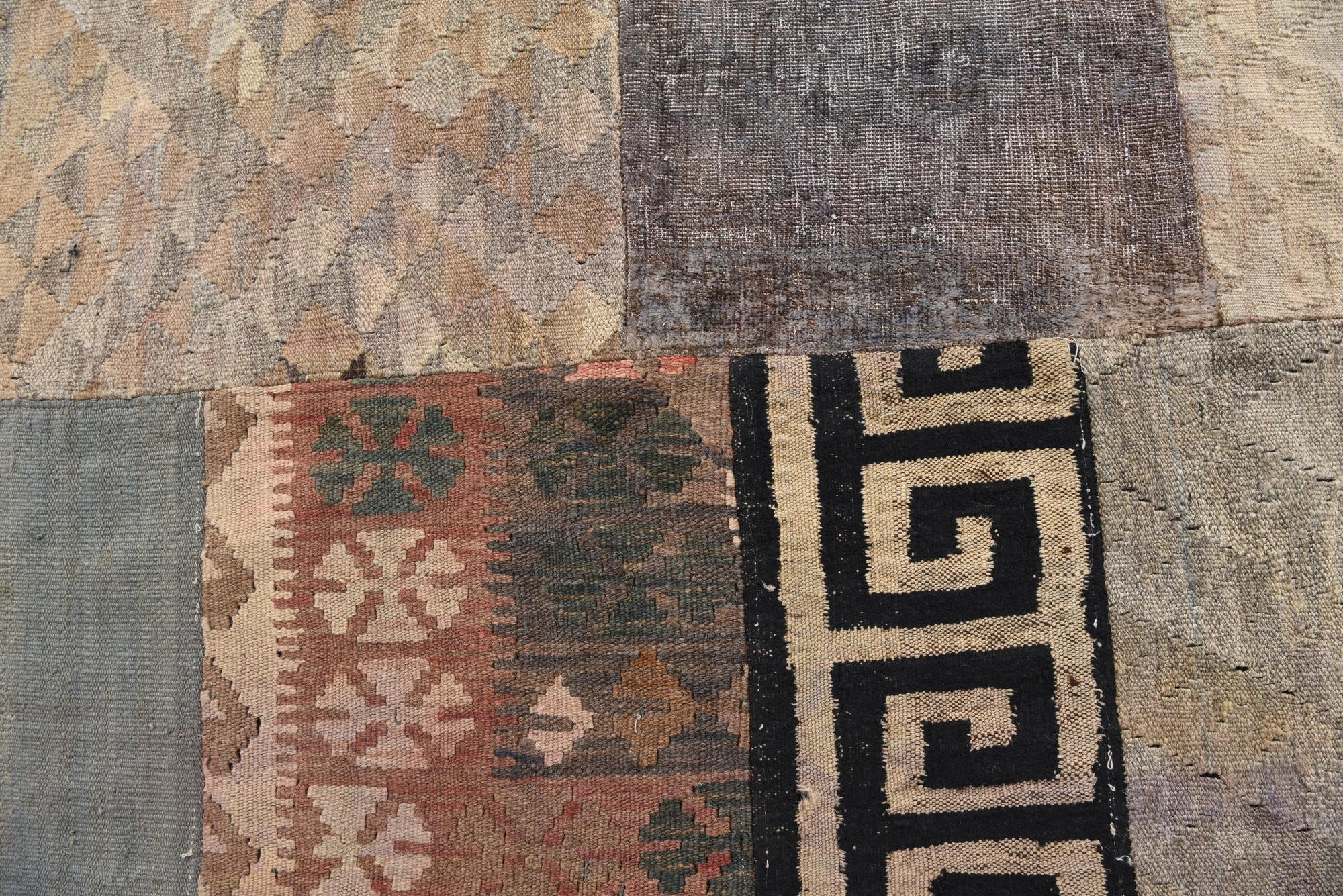 6' x 7' 9 Hand Woven Kilim Patchwork Wool Rug