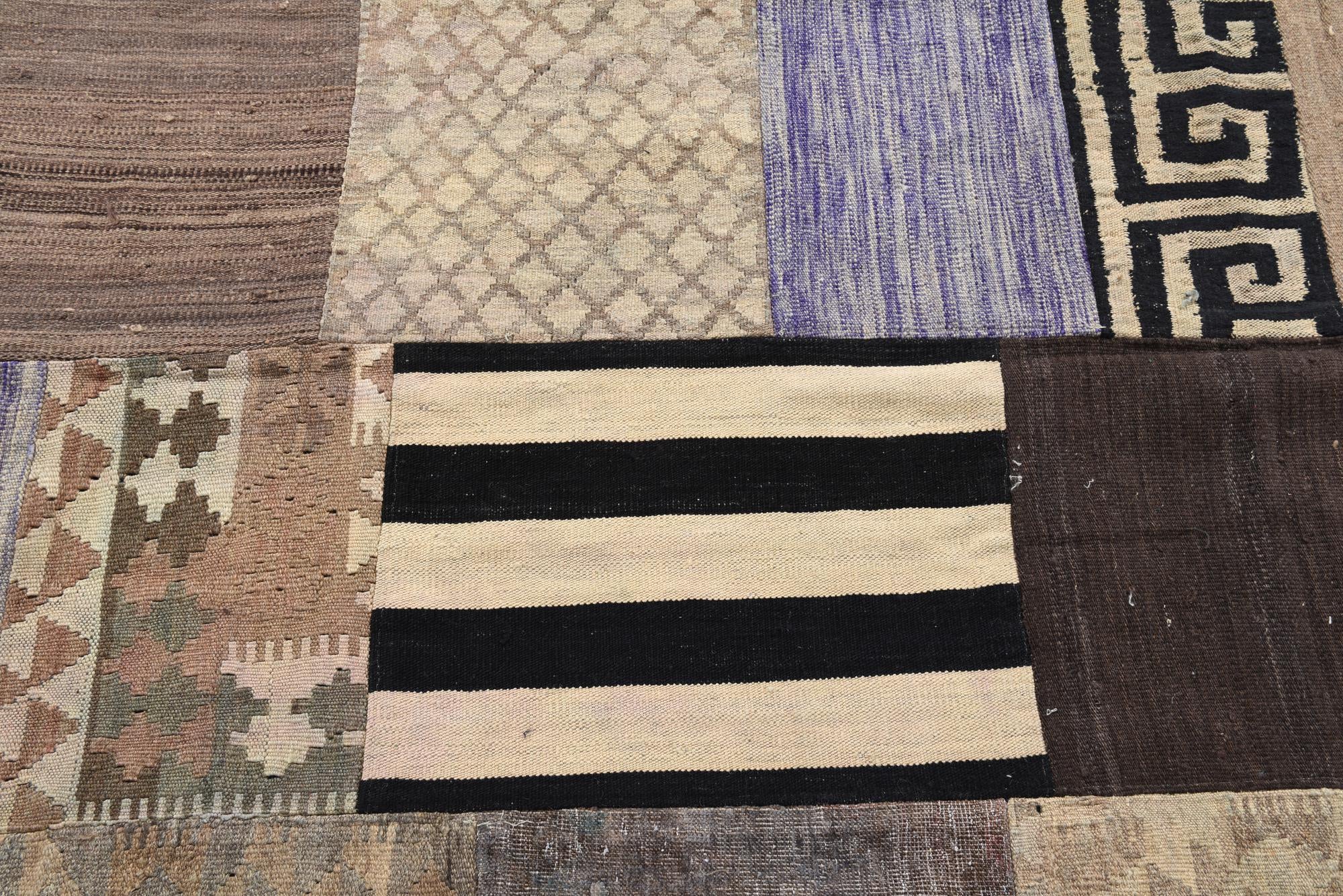 6' x 7' 9 Hand Woven Kilim Patchwork Wool Rug