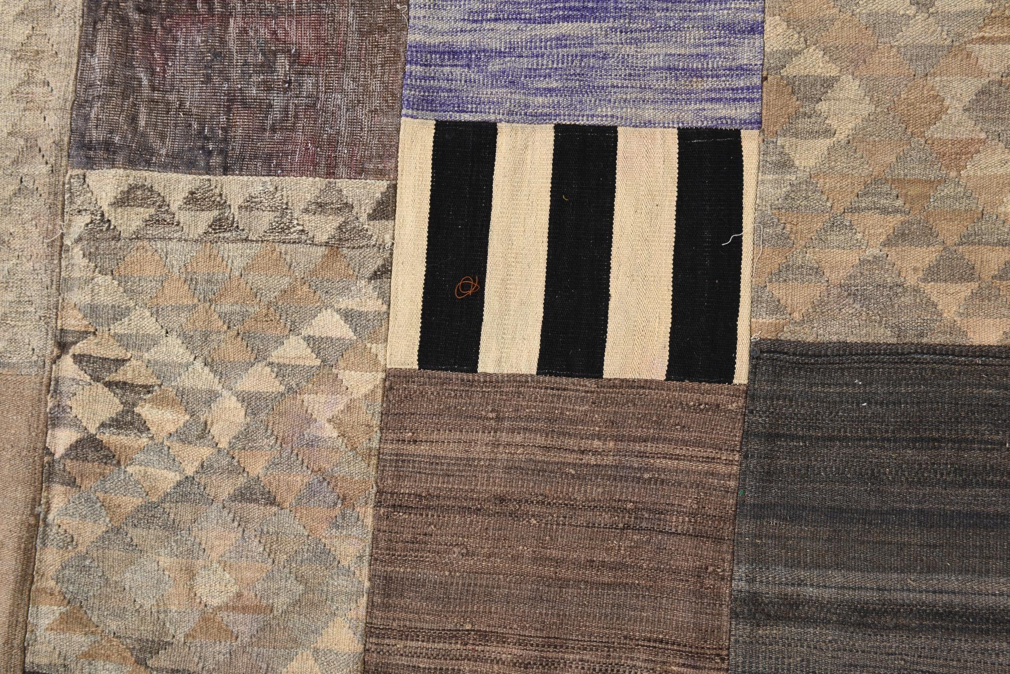 6' x 7' 9 Hand Woven Kilim Patchwork Wool Rug
