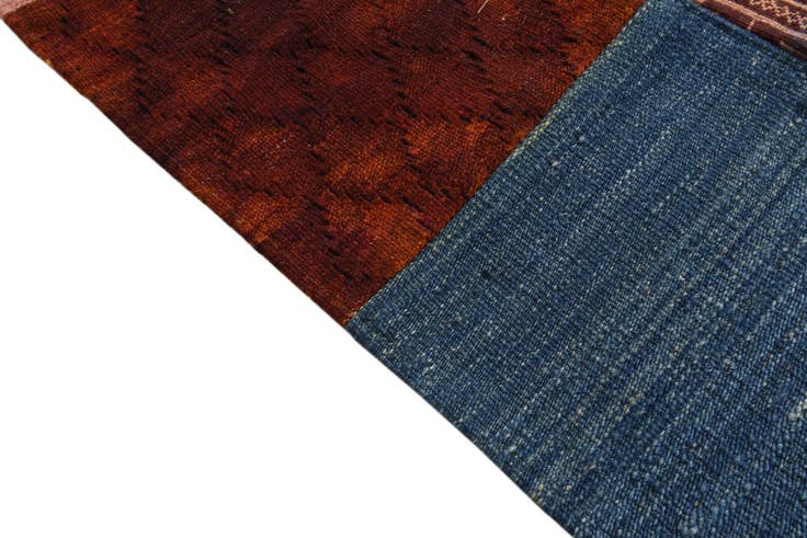 Detail image of 6' 8 x 10' Hand Woven Kilim Patchwork Wool Rug