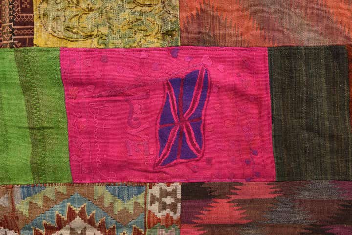 6' 8 x 10' Hand Woven Kilim Patchwork Wool Rug