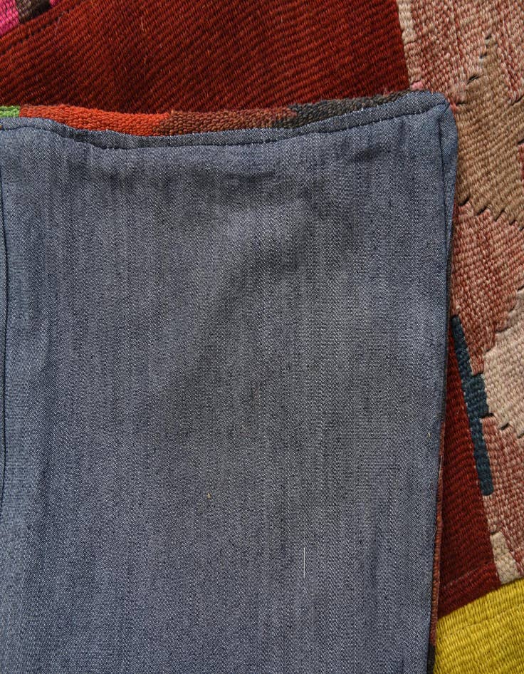 Detail image of 7' 4 x 9' 9  Hand Woven Kilim Patchwork Wool Rug