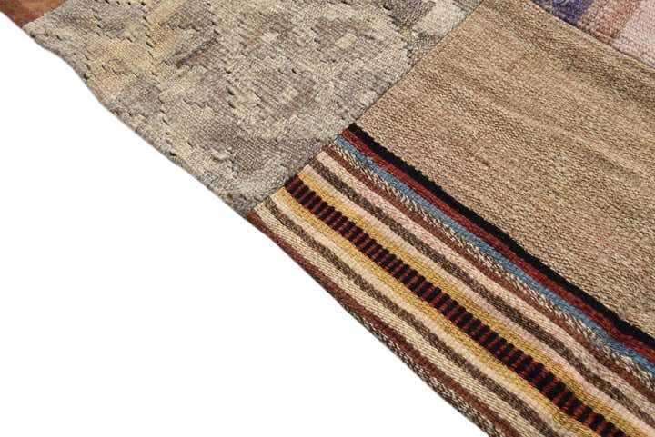 6' 7 x 9' 4 Hand Woven Kilim Patchwork Wool Rug