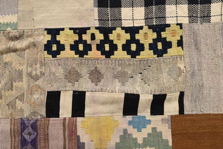 6' 7 x 9' 4 Hand Woven Kilim Patchwork Wool Rug