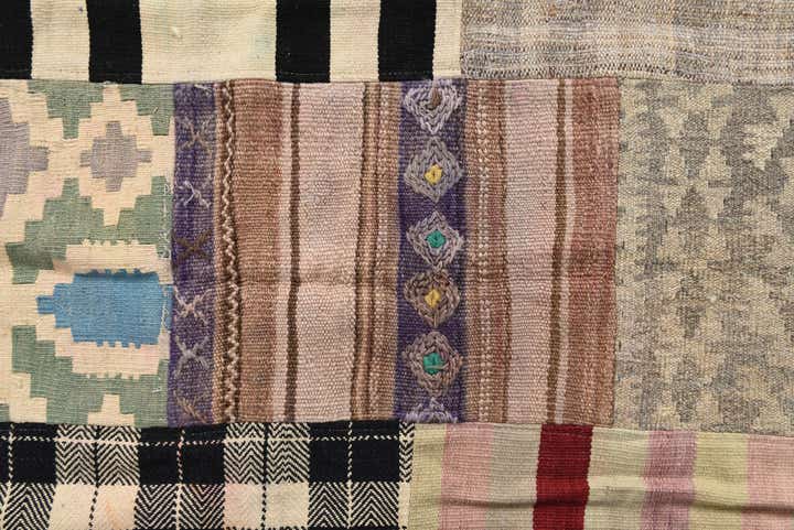 6' 7 x 9' 4 Hand Woven Kilim Patchwork Wool Rug
