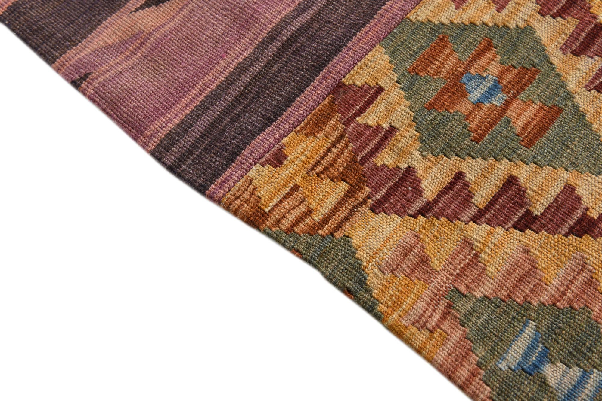 5' 5 x 8' Hand Woven Kilim Patchwork Wool Rug