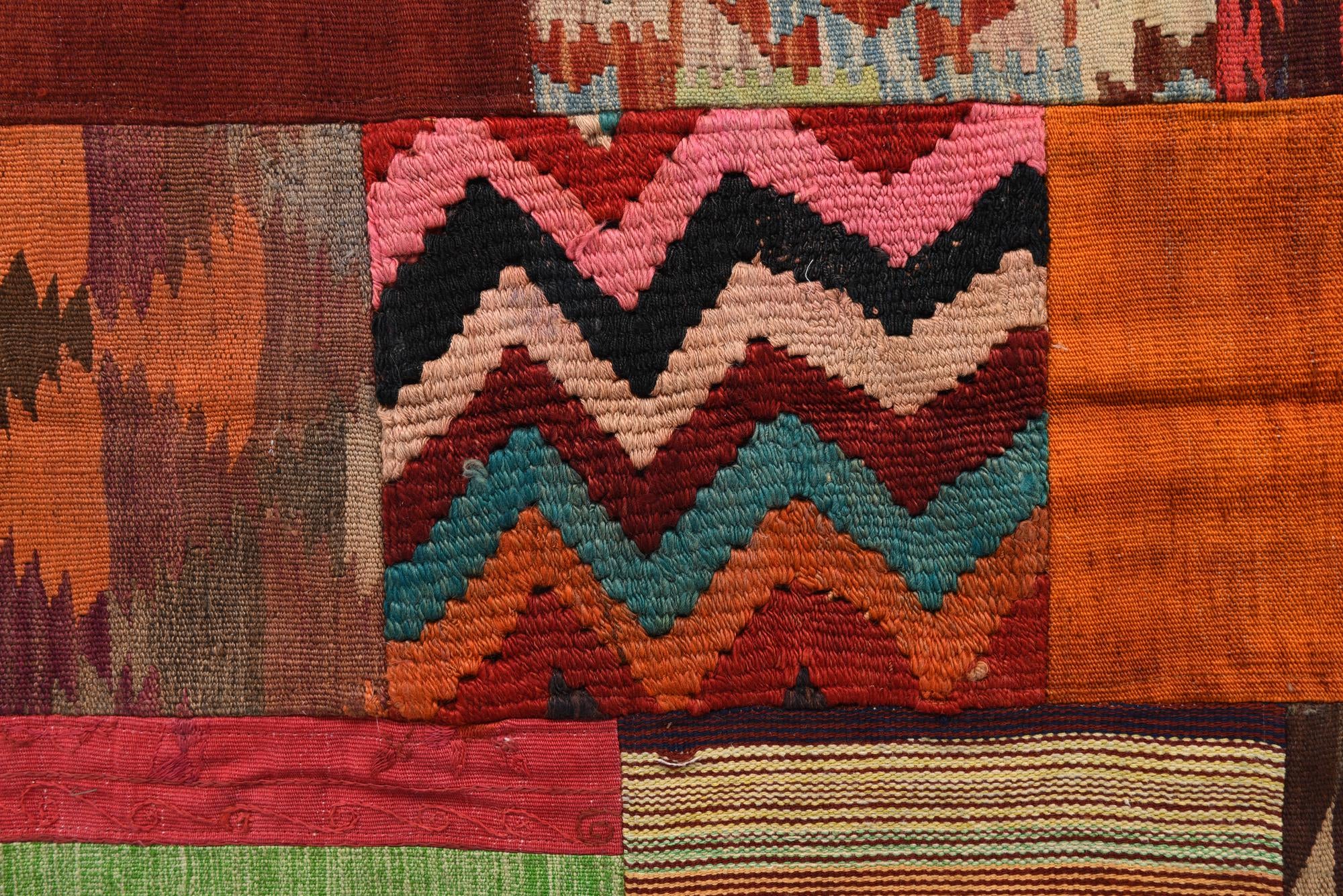 5' 5 x 8' Hand Woven Kilim Patchwork Wool Rug