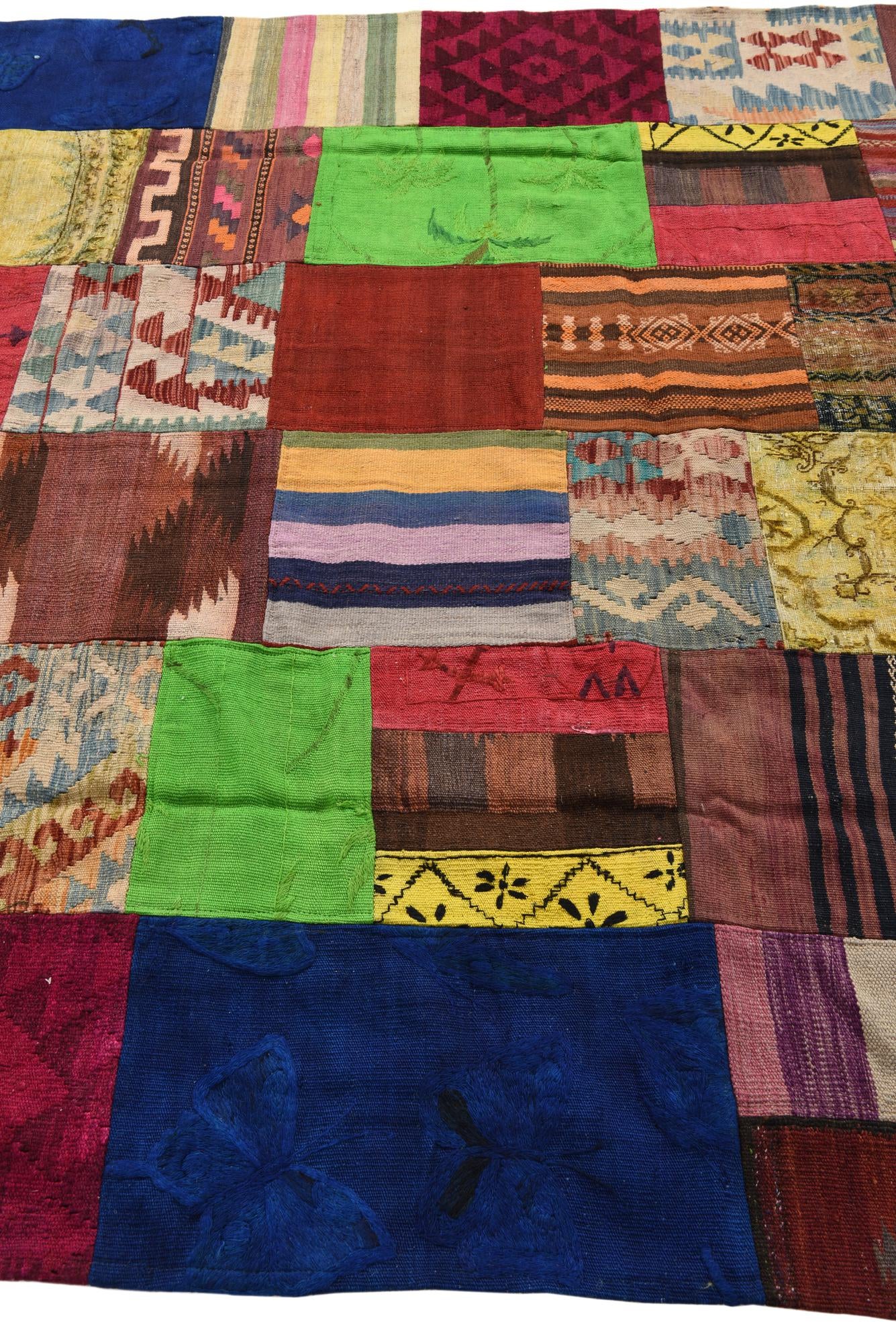 6' 8 x 9' 5 Hand Woven Kilim Patchwork Wool Rug