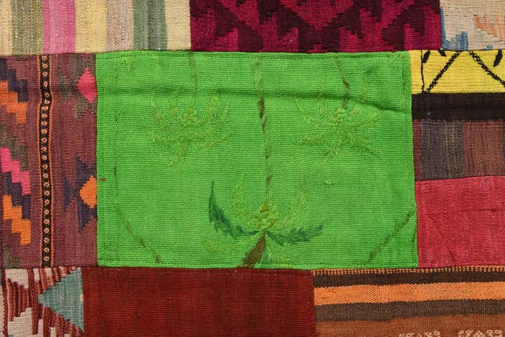 6' 8 x 9' 5 Hand Woven Kilim Patchwork Wool Rug
