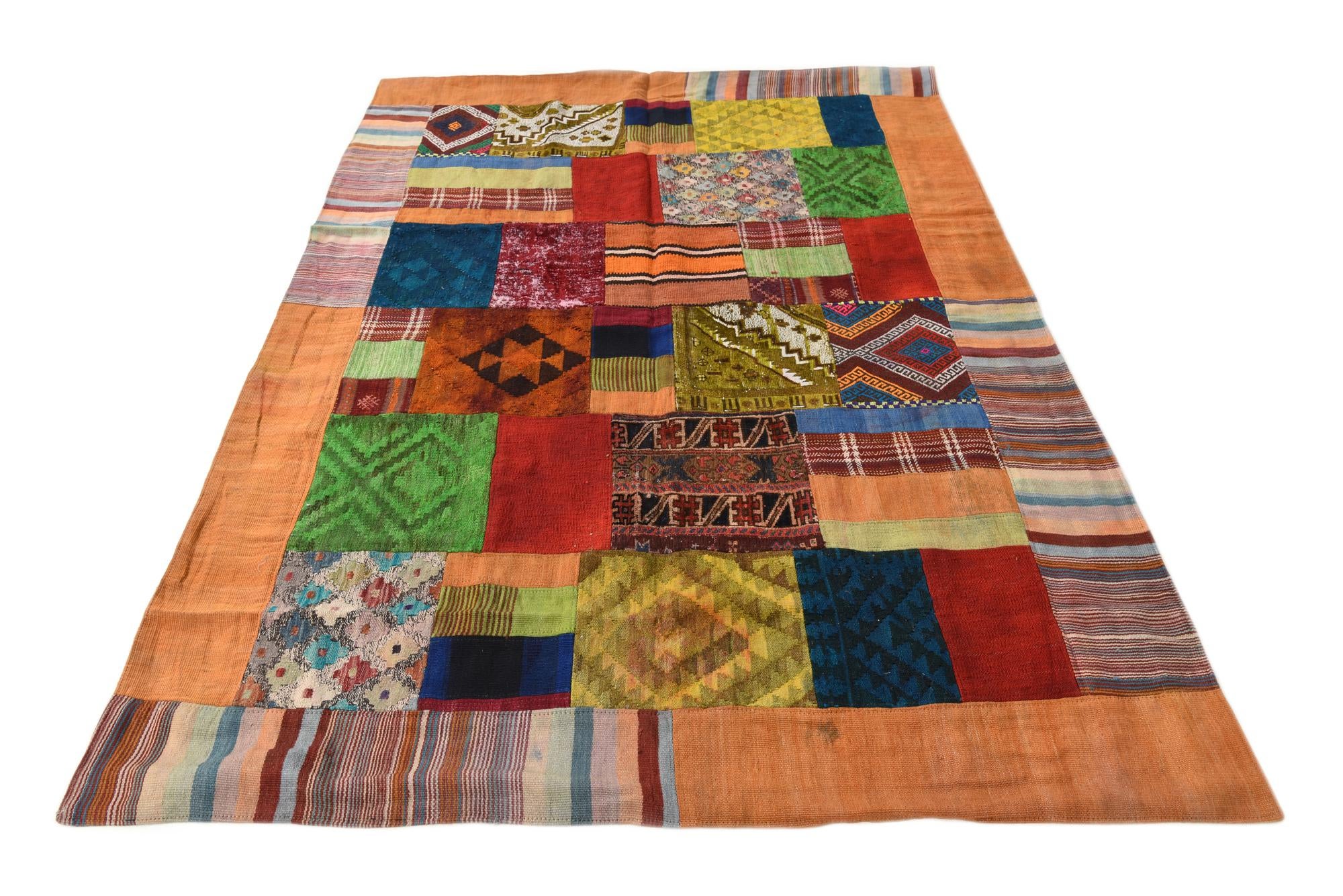 5' 5 x 8' 1 Hand Woven Kilim Patchwork Wool Rug