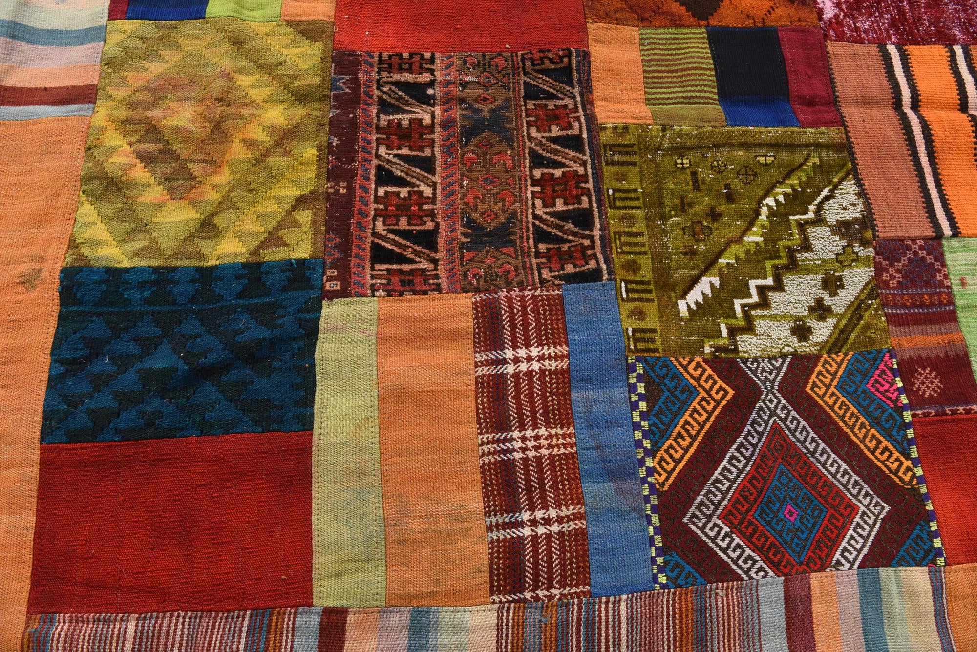 5' 5 x 8' 1 Hand Woven Kilim Patchwork Wool Rug