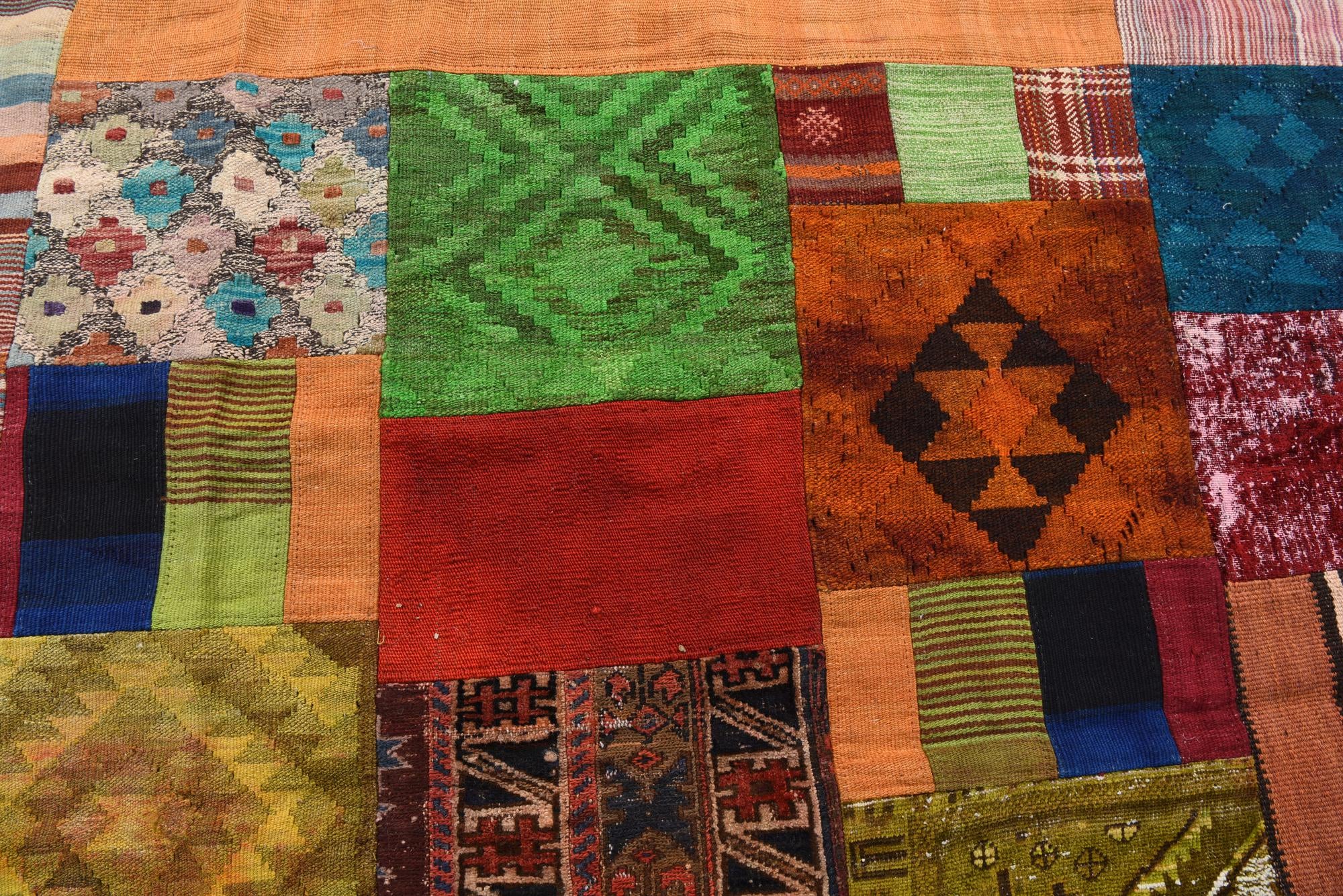 5' 5 x 8' 1 Hand Woven Kilim Patchwork Wool Rug