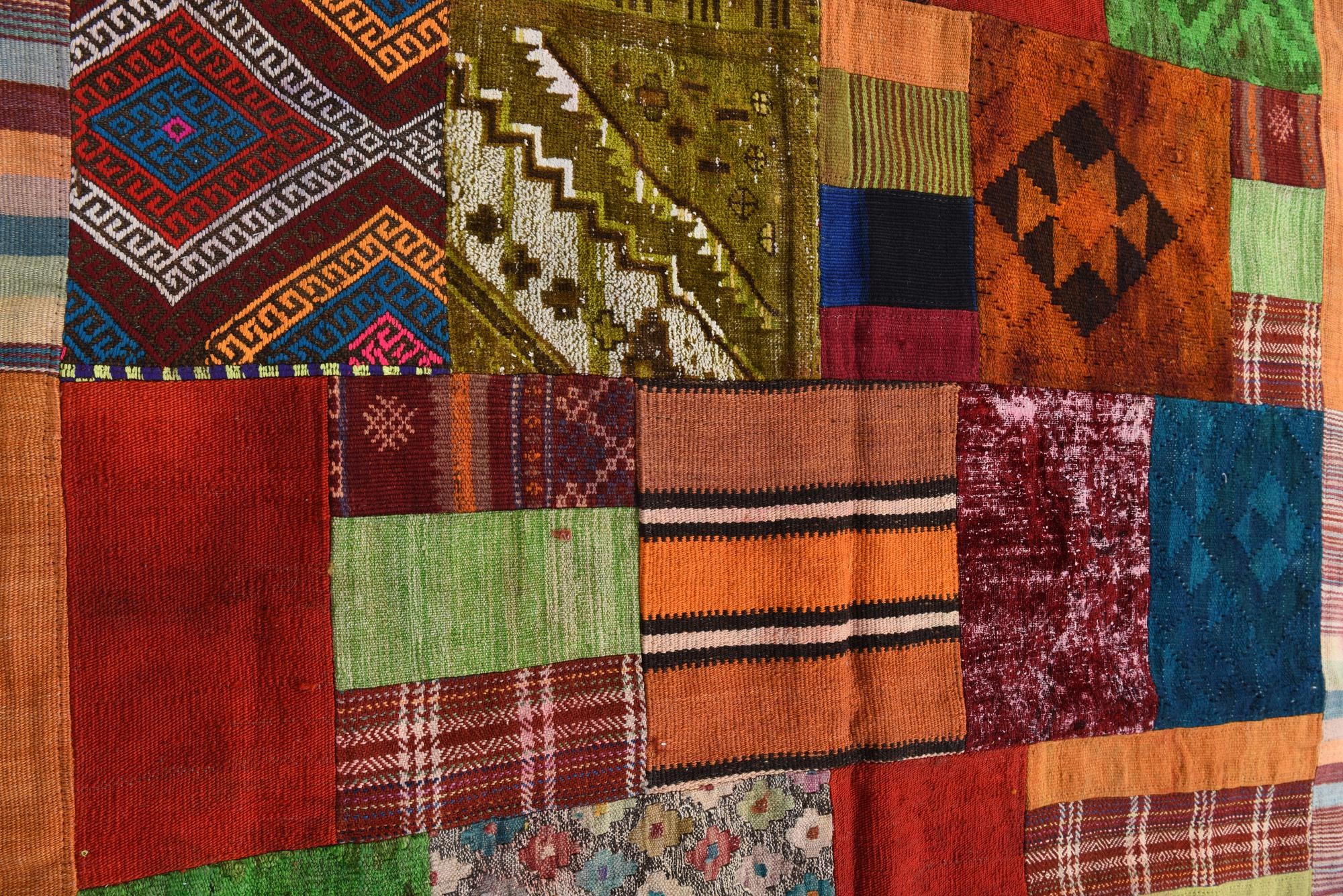 5' 5 x 8' 1 Hand Woven Kilim Patchwork Wool Rug