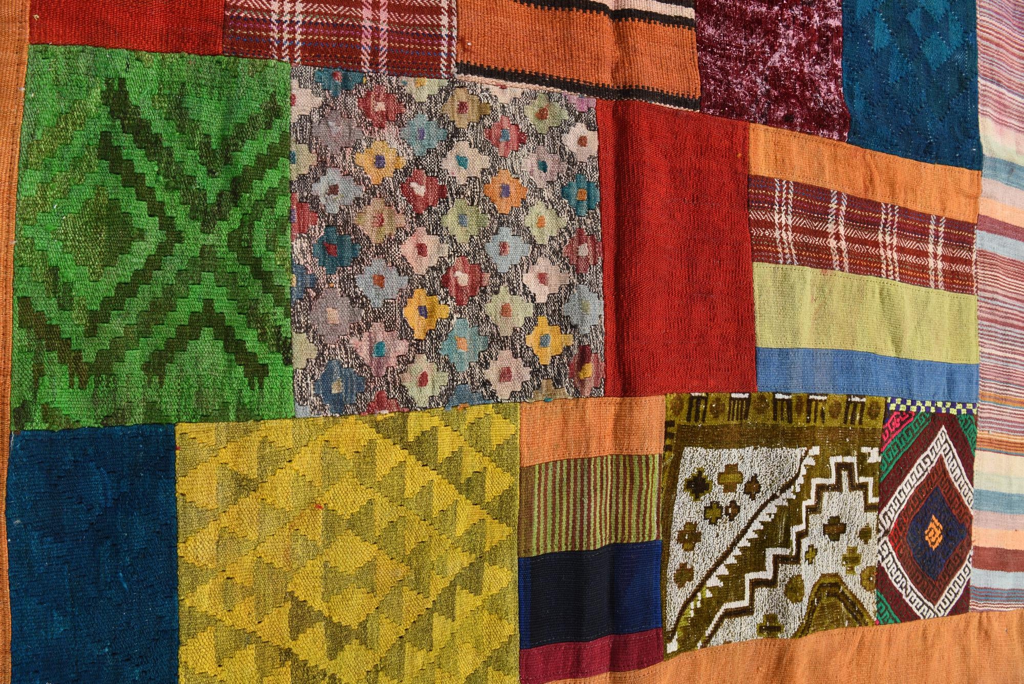 5' 5 x 8' 1 Hand Woven Kilim Patchwork Wool Rug