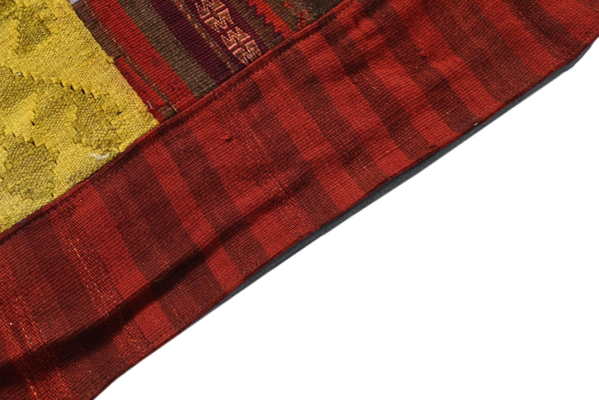 5' 4 x 8' 4 Hand Woven Kilim Patchwork Wool Rug