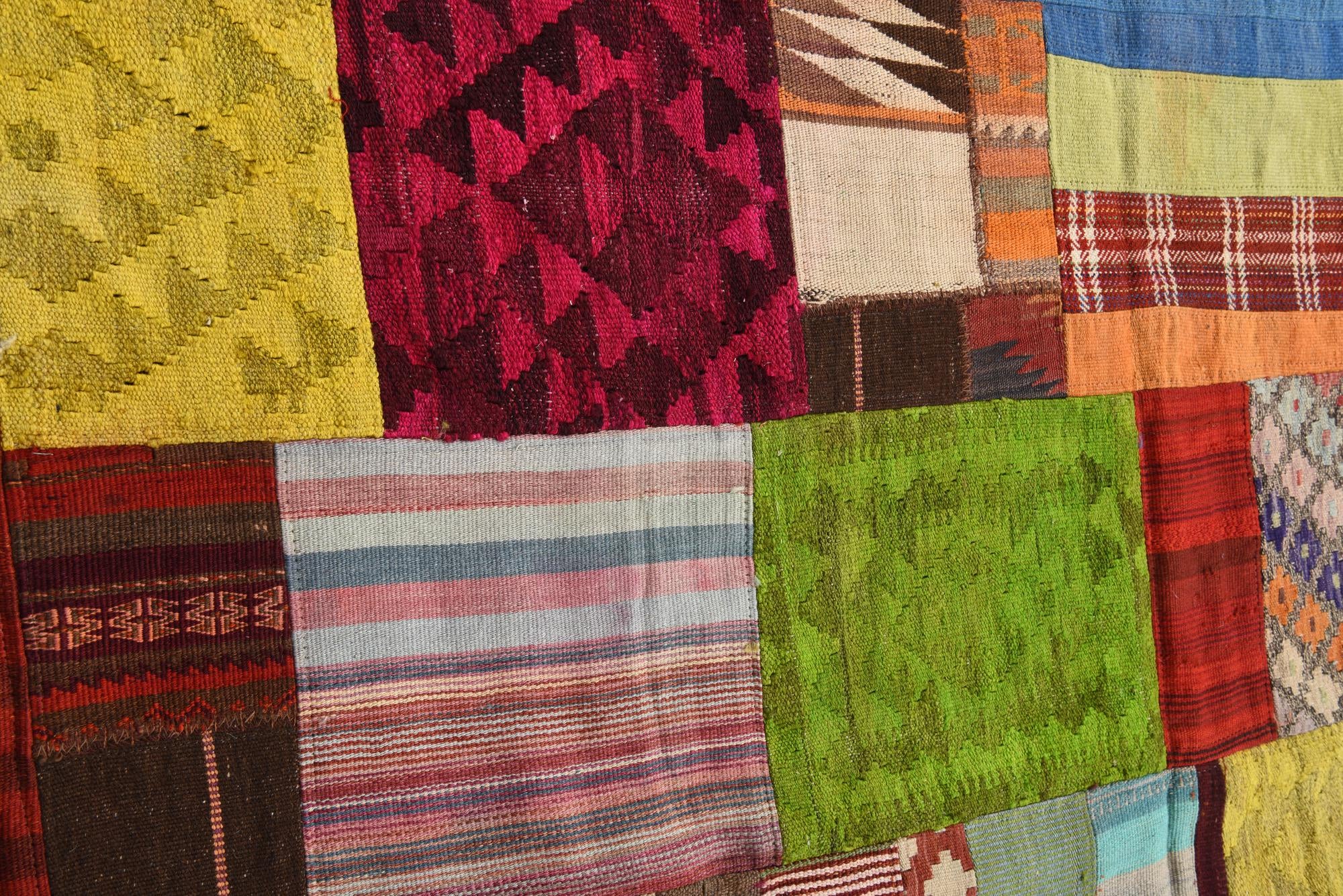 5' 4 x 8' 4 Hand Woven Kilim Patchwork Wool Rug