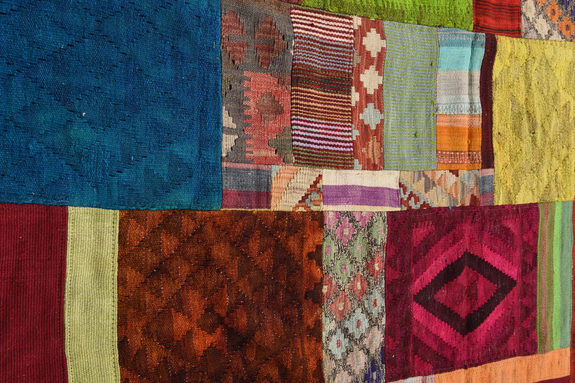 5' 4 x 8' 4 Hand Woven Kilim Patchwork Wool Rug