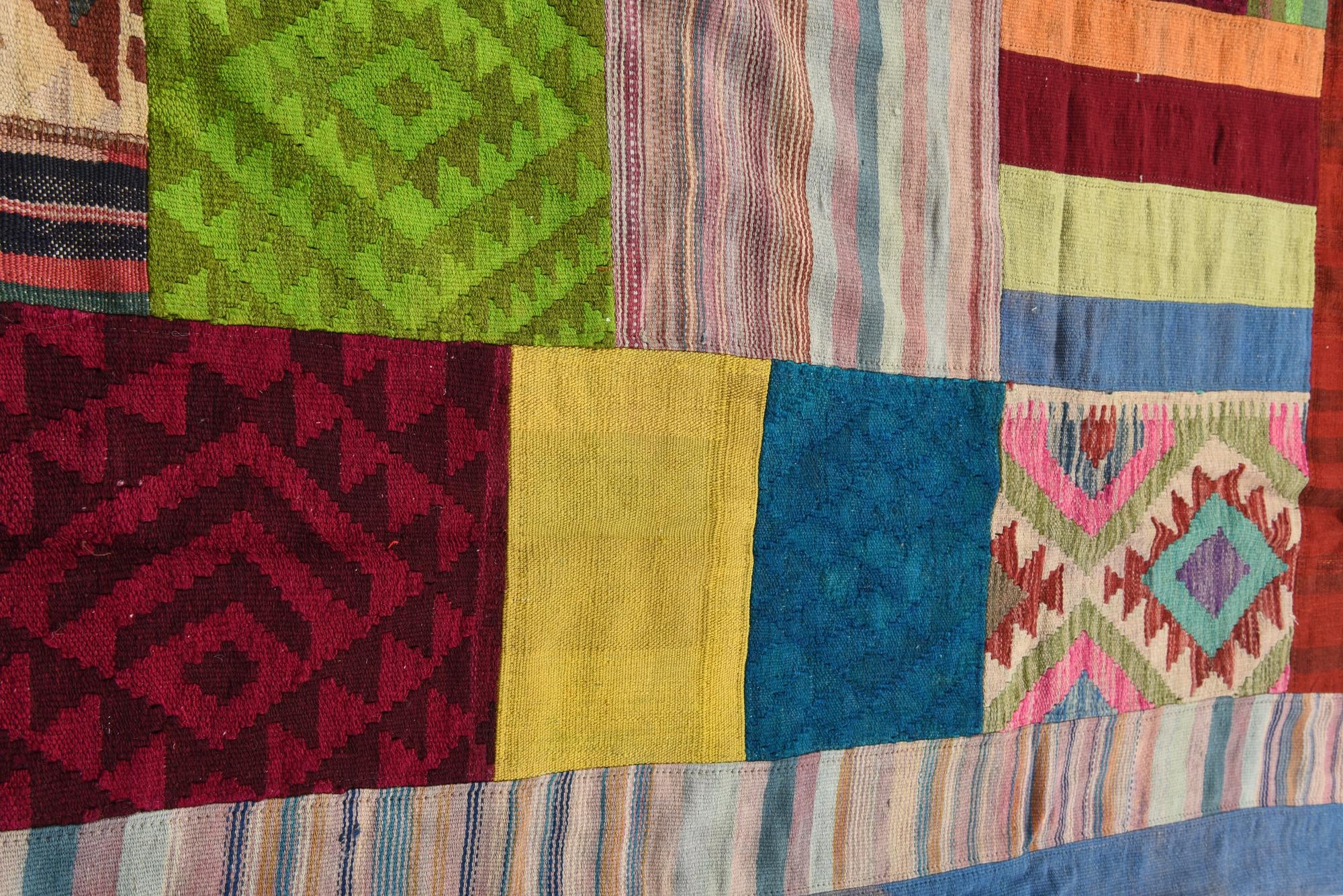 5' 4 x 8' 4 Hand Woven Kilim Patchwork Wool Rug