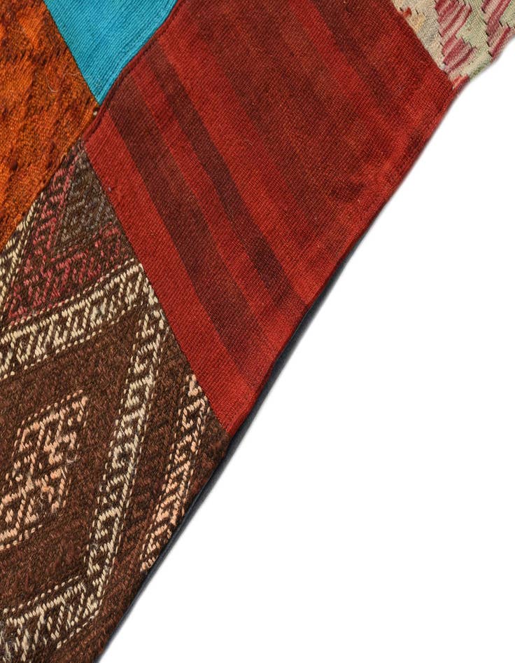 Detail image of 5' 4 x 7' 10 Hand Woven Kilim Patchwork Wool Rug