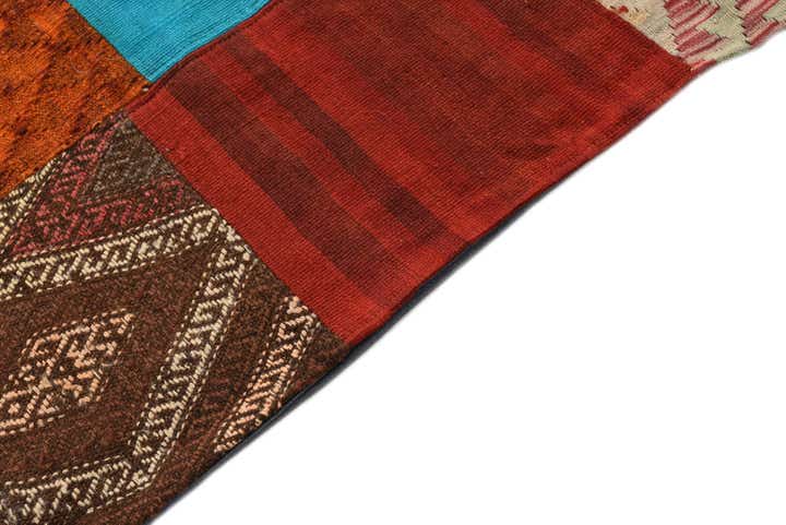 5' 4 x 7' 10 Hand Woven Kilim Patchwork Wool Rug