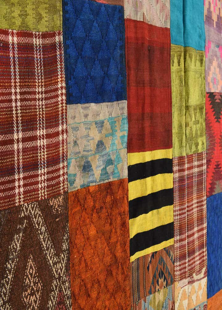 5' 4 x 7' 10 Hand Woven Kilim Patchwork Wool Rug