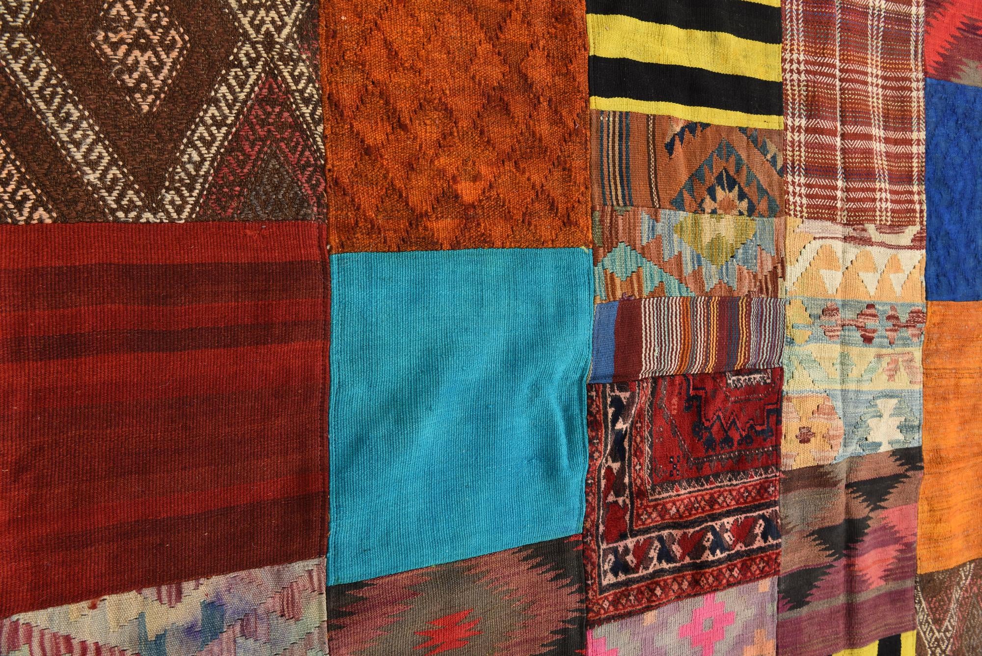 5' 4 x 7' 10 Hand Woven Kilim Patchwork Wool Rug