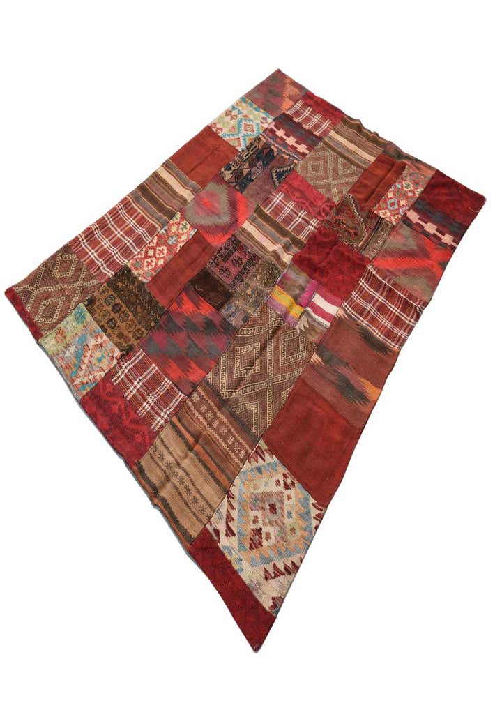5' 5 x 7' 9 Hand Woven Kilim Patchwork Wool Rug