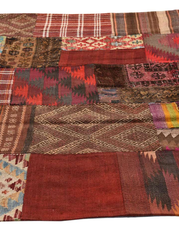 5' 5 x 7' 9 Hand Woven Kilim Patchwork Wool Rug