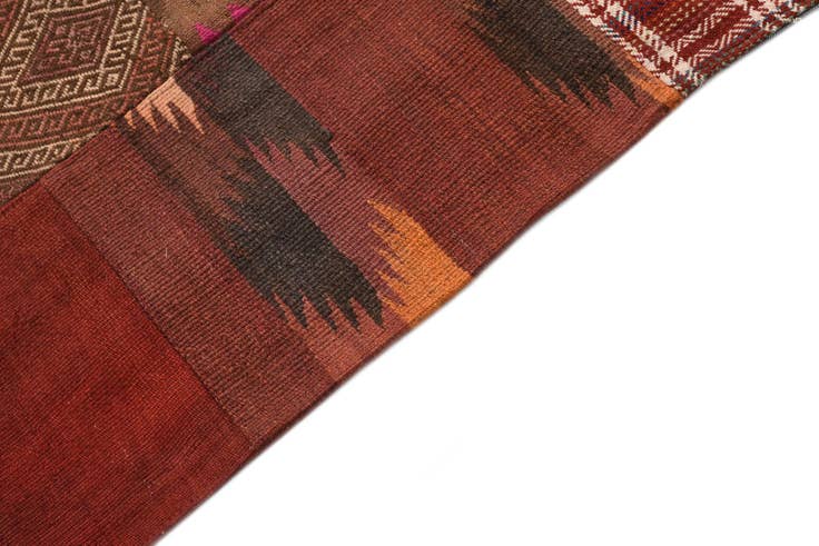 Detail image of 5' 5 x 7' 9 Hand Woven Kilim Patchwork Wool Rug