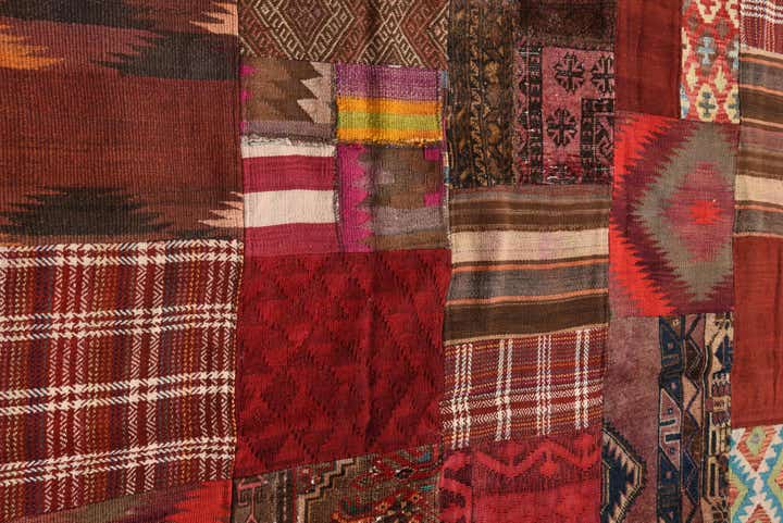 5' 5 x 7' 9 Hand Woven Kilim Patchwork Wool Rug