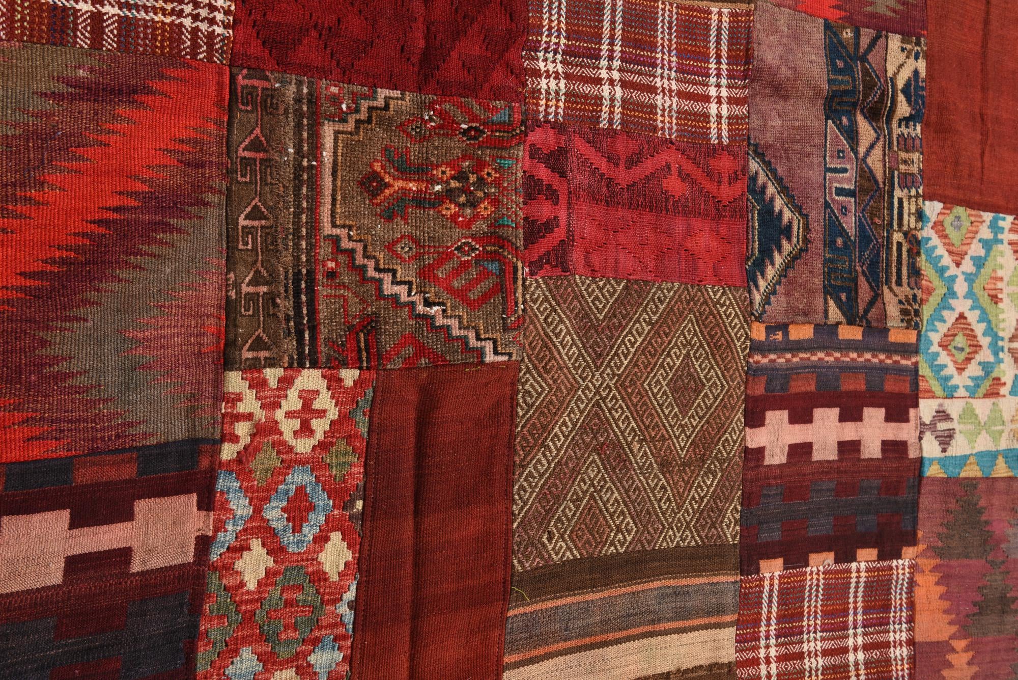 5' 5 x 7' 9 Hand Woven Kilim Patchwork Wool Rug