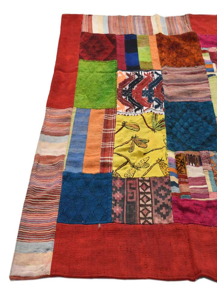 5' 5 x 8' Hand Woven Kilim Patchwork Wool Rug
