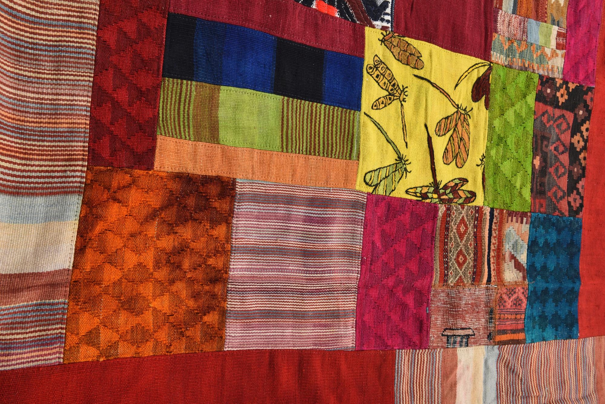 5' 5 x 8' Hand Woven Kilim Patchwork Wool Rug