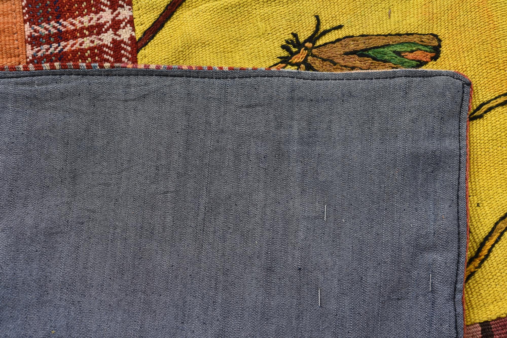 5' 5 x 8' Hand Woven Kilim Patchwork Wool Rug