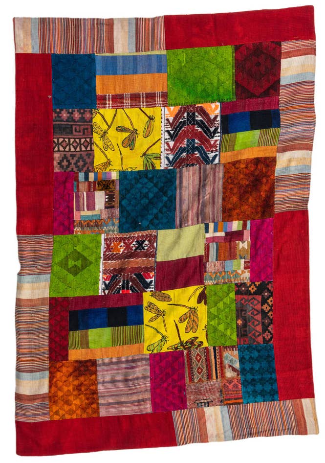 Detail image of 5' 5 x 8' Hand Woven Kilim Patchwork Wool Rug