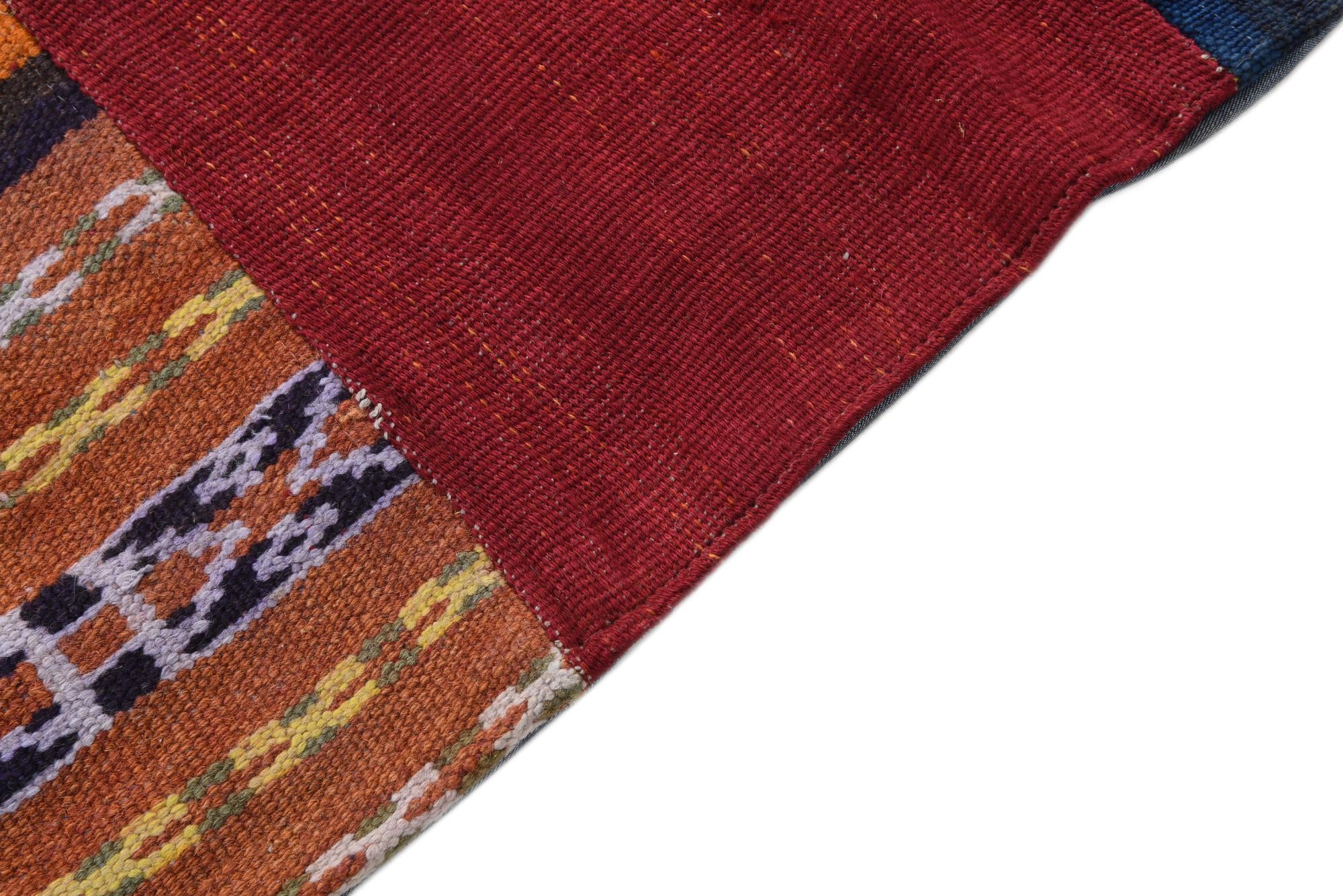 5' 8 x 7' 8 Hand Woven Kilim Patchwork Wool Rug