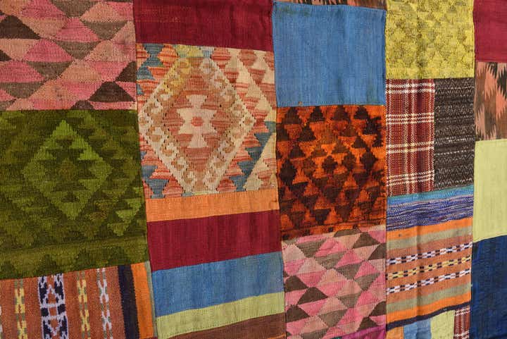 5' 8 x 7' 8 Hand Woven Kilim Patchwork Wool Rug