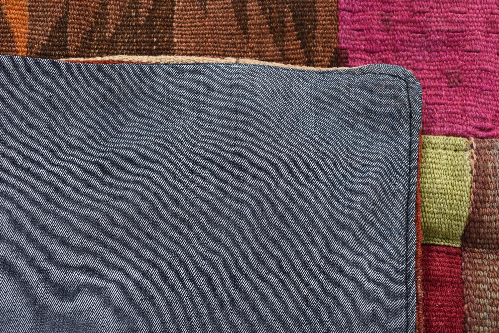 5' 8 x 7' 11 Hand Woven Kilim Patchwork Wool Rug