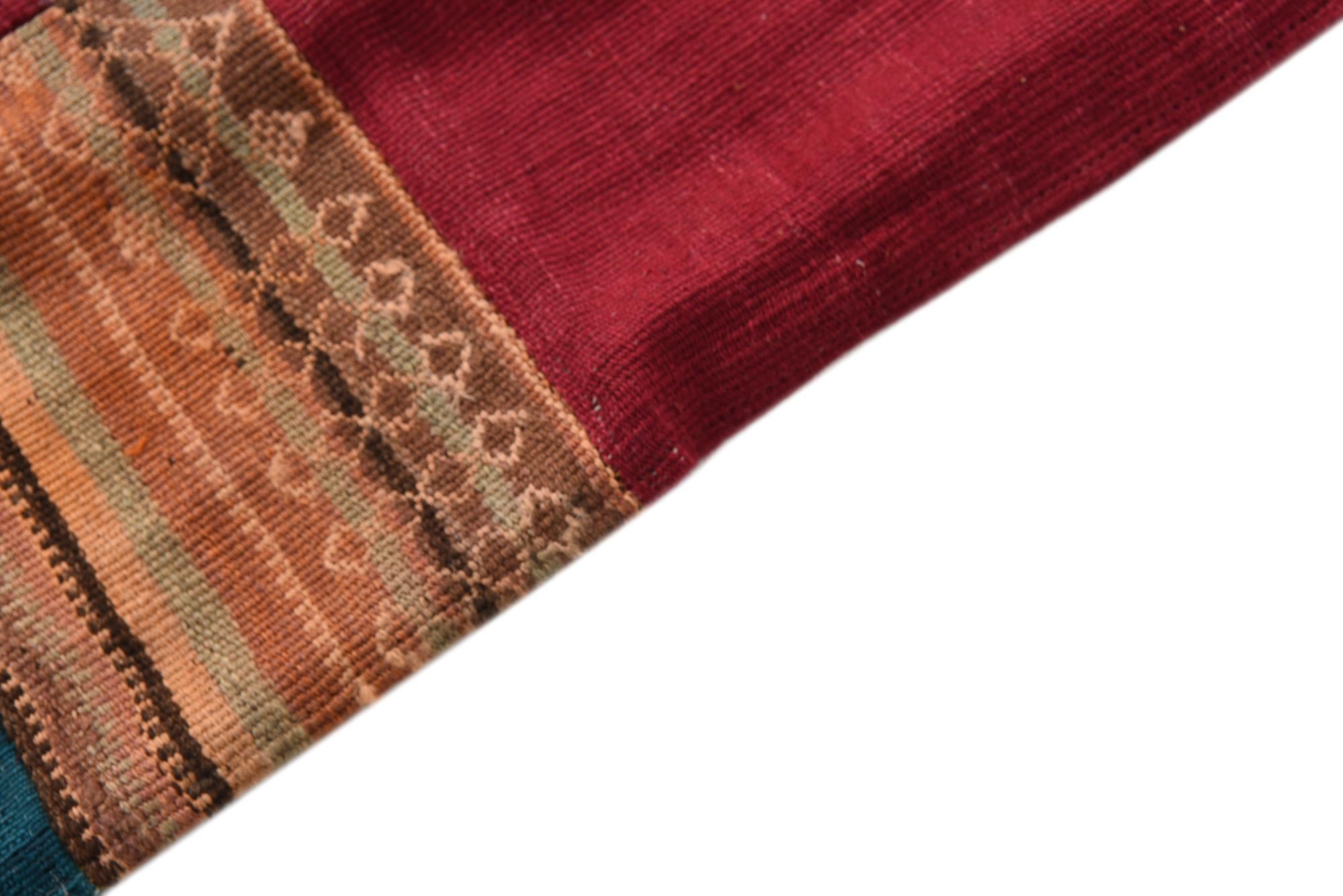 5' 8 x 8' Hand Woven Kilim Patchwork Wool Rug
