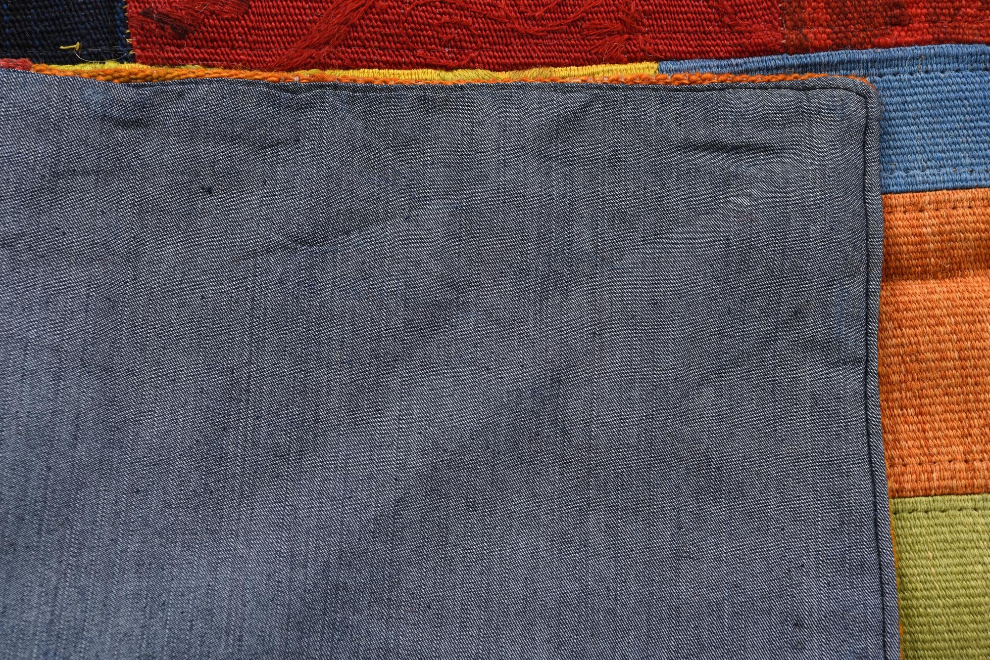 5' 8 x 8' Hand Woven Kilim Patchwork Wool Rug