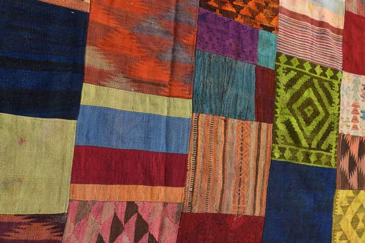 5' 8 x 7' 8 Hand Woven Kilim Patchwork Wool Rug