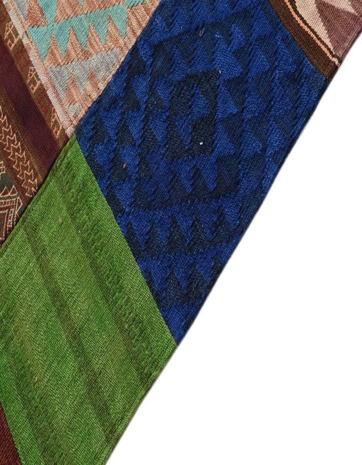 Detail image of 6' 7 x 9' 10  Hand Woven Kilim Patchwork Wool Rug