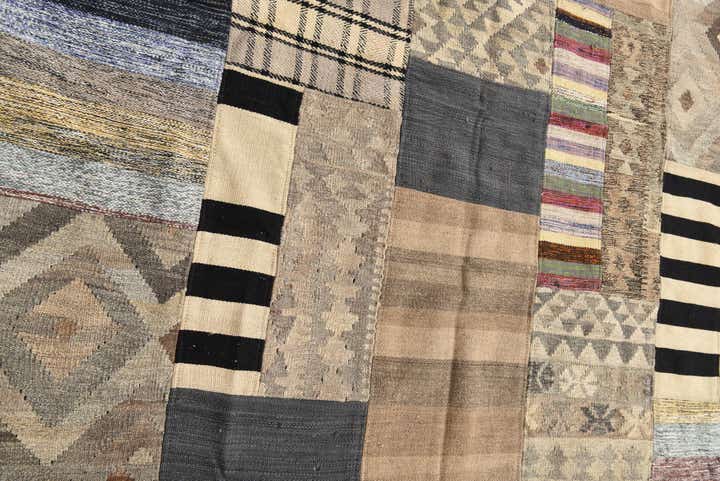 5' 4 x 8' Hand Woven Kilim Patchwork Wool Rug