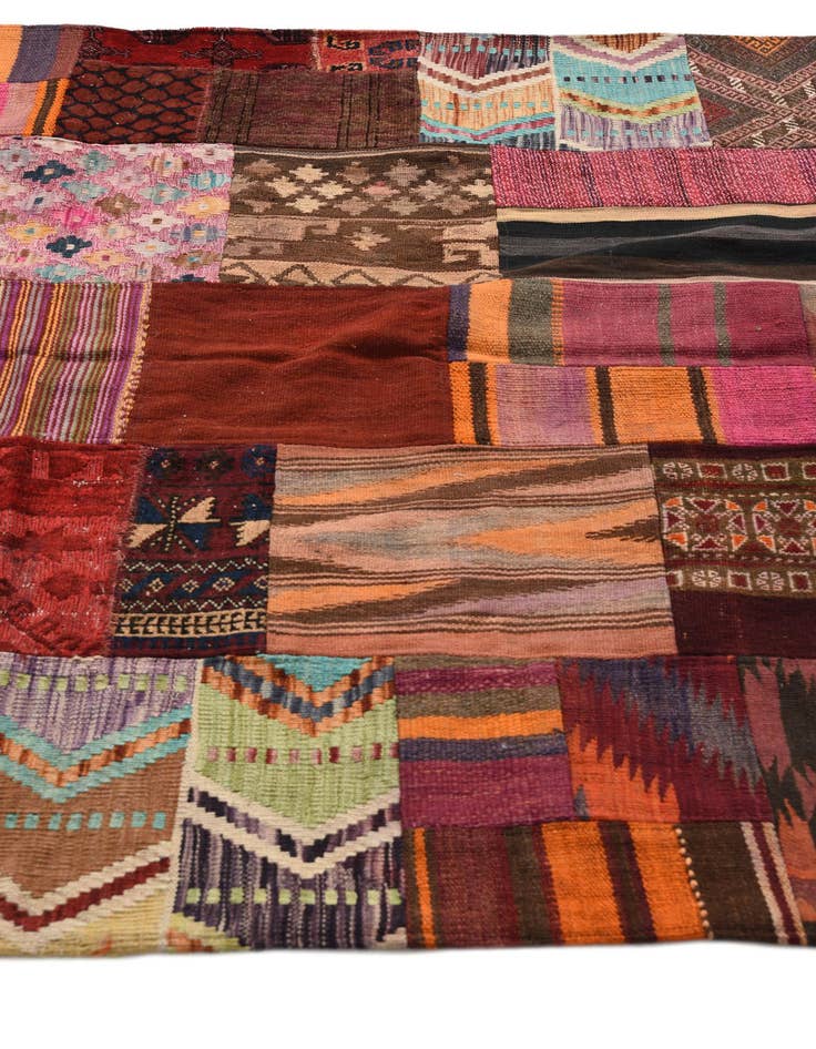 Detail image of 5' 1 x 6' 9  Hand Woven Kilim Patchwork Wool Rug