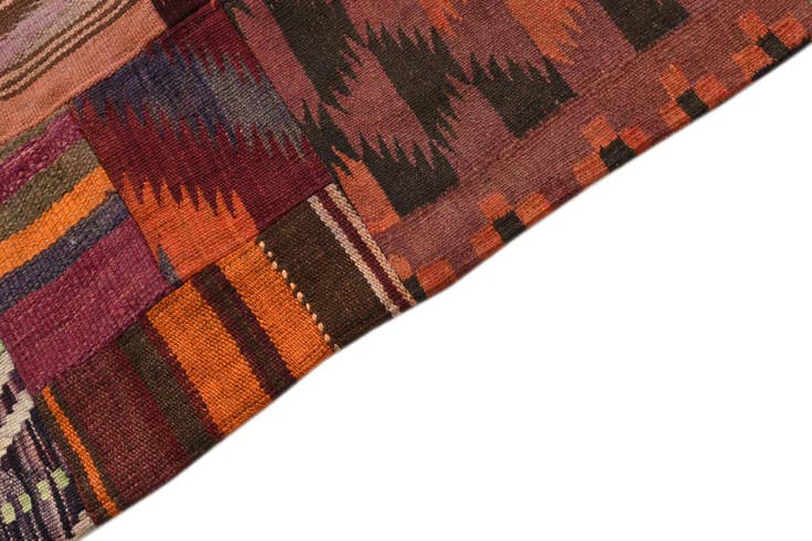 Detail image of 5' 1 x 6' 9 Hand Woven Kilim Patchwork Wool Rug