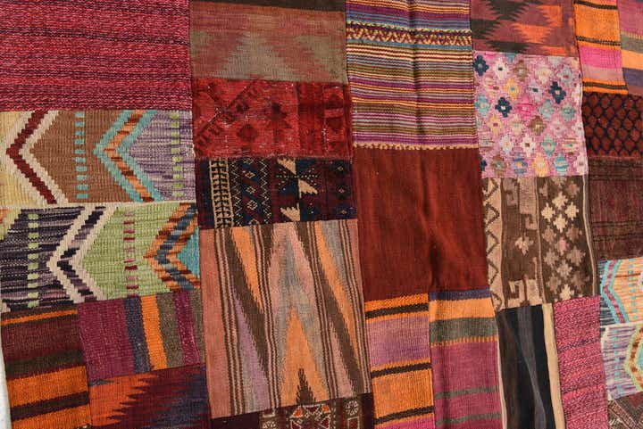 5' 1 x 6' 9 Hand Woven Kilim Patchwork Wool Rug